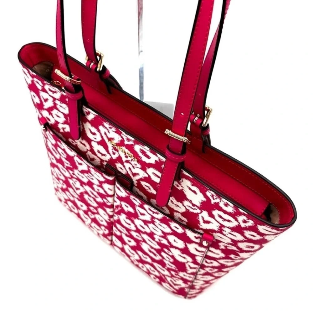 Michael Kors Jet Set Medium Pocket Tote Bag Electric Pink Multi